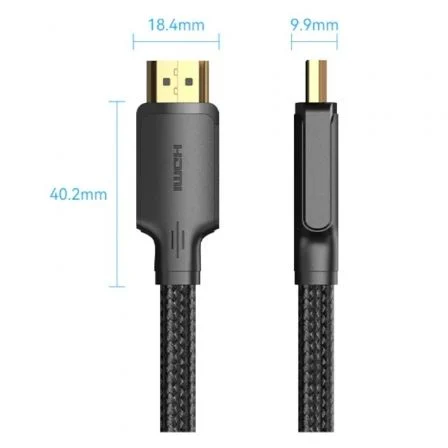 Vention Cable HDMI 2.0 4K a 60Hz Macho-Macho, 1m, Trenzado de Algodón, Negro